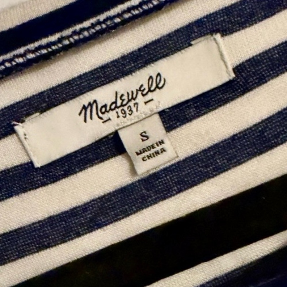 Madewell Gondola Blue Striped Dress Small - Picture 4 of 6